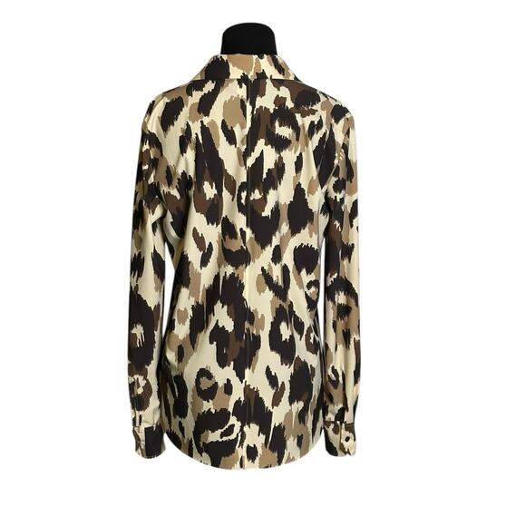 LYSSE animal print Connie slim button down long sleeves shirt size Small - Picture 13 of 16